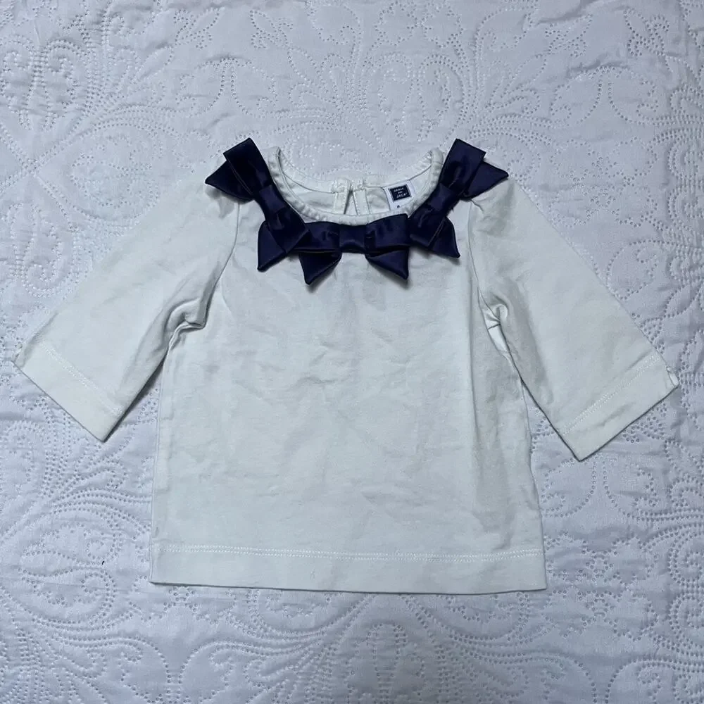 Janie And Jack Bow Top And Satin Skirt Outfit Size 6-12m
